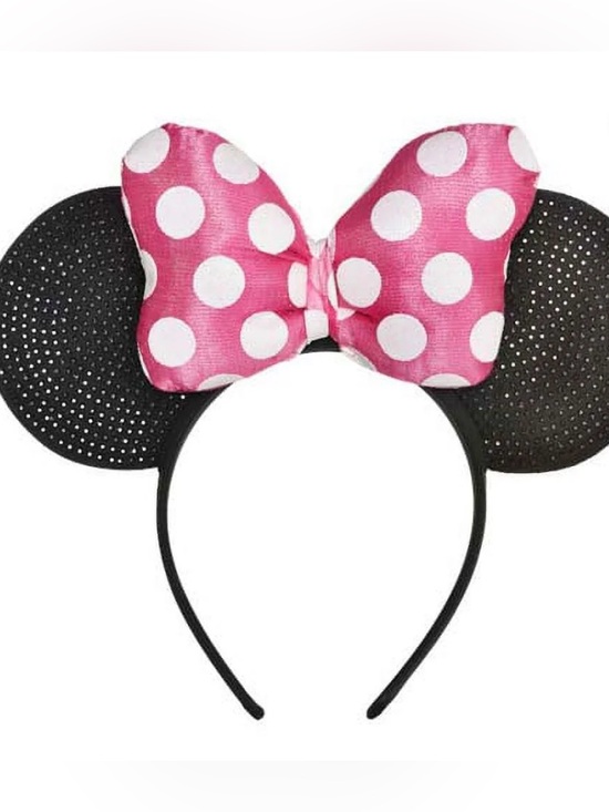 Disney Accessories - Disney Minnie Mouse Pink Polka Dot Bow Mouse Ear Headband